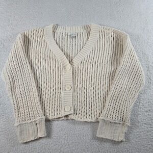 American Eagle Knit Cardigan Womens Size XS Cream Color Y2K Casual